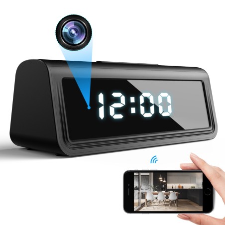 Horloge avec caméra WiFi Full HD et détection de mouvement