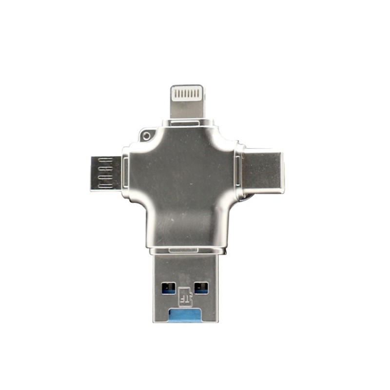 Lecteur de carte SD 4 en 1 iPhone/Micro usb/USB Type-c/USB pour